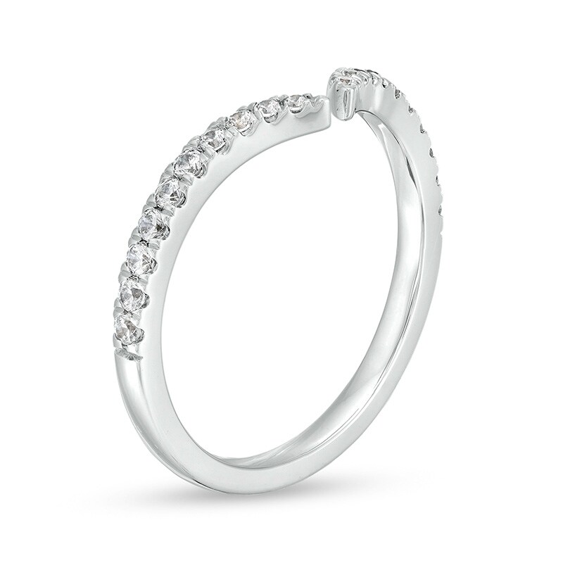Main Image 3 of Previously Owned - 1/4 CT. T.W. Diamond Open Contour Anniversary Band in 14K White Gold - Size 7