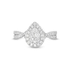Thumbnail Image 4 of Previously Owned - 3/4 CT. T.W. Pear Multi-Diamond Frame Twist Split Shank Engagement Ring in 10K White Gold