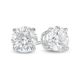 Previously Owned - 3 CT. T.W. Lab-Grown Diamond Solitaire Stud Earrings in 14K White Gold (F/SI2)