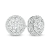 Thumbnail Image 1 of Previously Owned - 1 CT. T.W. Lab-Grown Diamond Double Frame Stud Earrings in 14K White Gold (F/SI2)