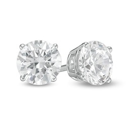 Previously Owned - 1-1/2 CT. T.W. Lab-Grown Diamond Solitaire Stud Earrings in 14K White Gold (F/SI2)