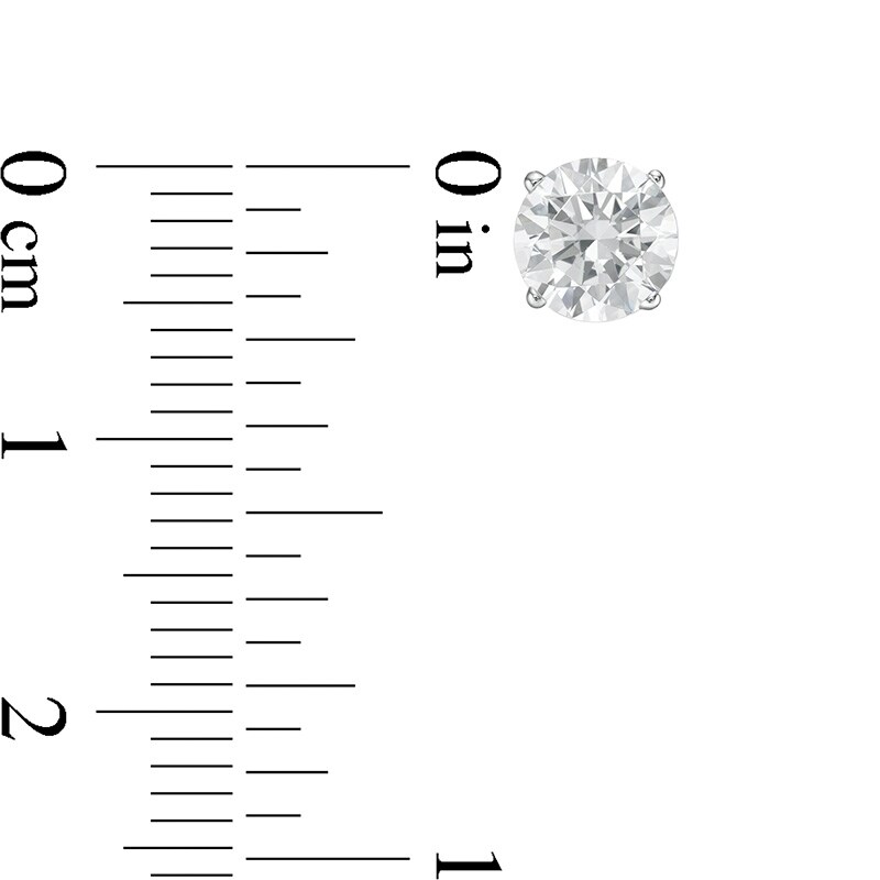 Main Image 3 of Previously Owned - 1-1/2 CT. T.W. Lab-Grown Diamond Solitaire Stud Earrings in 14K White Gold (F/SI2)