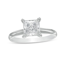 Previously Owned - 1-1/2 CT. Princess-Cut Lab-Grown Diamond Solitaire Engagement Ring in 14K White Gold (F/VS2)