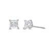 Thumbnail Image 1 of Previously Owned - 1 CT. T.W. Princess-Cut Lab-Grown Diamond Solitaire Stud Earrings in 14K White Gold (F/SI2)