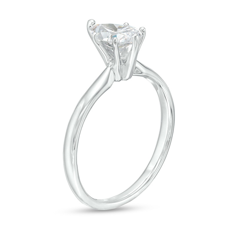 Main Image 3 of Previously Owned - 1 CT. Pear-Shaped Lab-Grown Diamond Solitaire Engagement Ring in 14K White Gold (F/VS2)