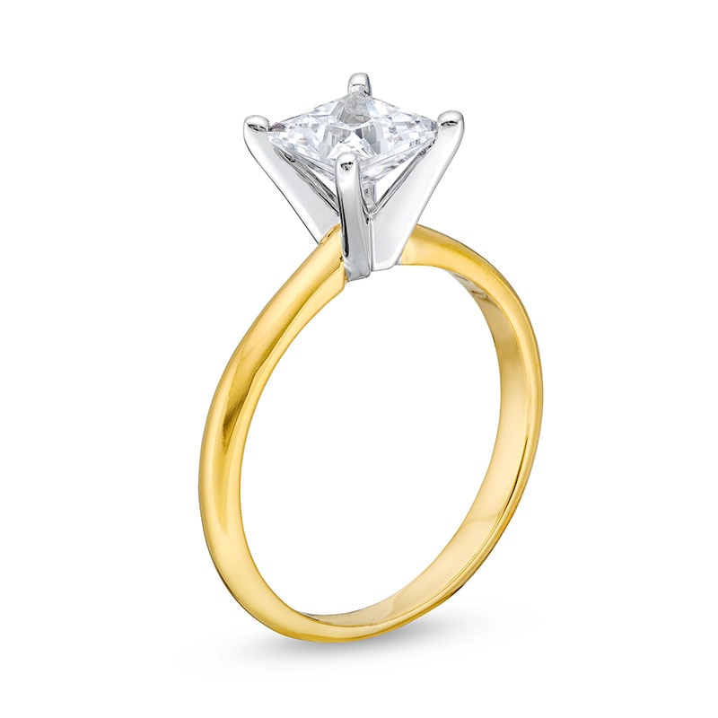 Main Image 3 of Previously Owned - 1-1/2 CT. Princess-Cut Lab-Grown Diamond Solitaire Engagement Ring in 14K Gold (I/SI2)