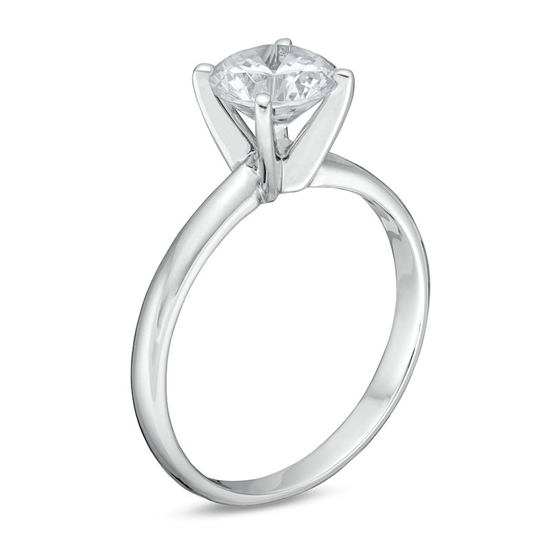 Main Image 4 of Previously Owned - 1-1/2 CT. Lab-Grown Diamond Solitaire Engagement Ring in 14K White Gold (I/SI2)
