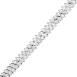 Previously Owned - 2 CT. T.W. Lab-Grown Diamond Miracle Double Row Bracelet in Sterling Silver (I/I1) - 7.25"