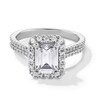 Thumbnail Image 1 of Previously Owned - 2-5/8 CT. T.W. Emerald-Cut Lab-Grown Diamond Frame Double Row Engagement Ring in 14K White Gold