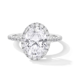 Previously Owned - 3-1/2 CT. T.W. Oval Lab-Grown Diamond Frame Engagement Ring in 14K White Gold (F/VS2)