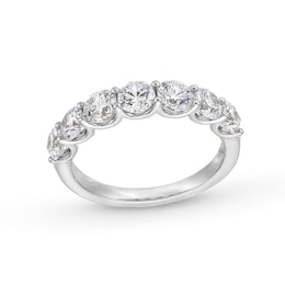 Previously Owned - 2 CT. T.W. Lab-Grown Diamond Seven Stone Anniversary Band in 14K White Gold (I/SI2)