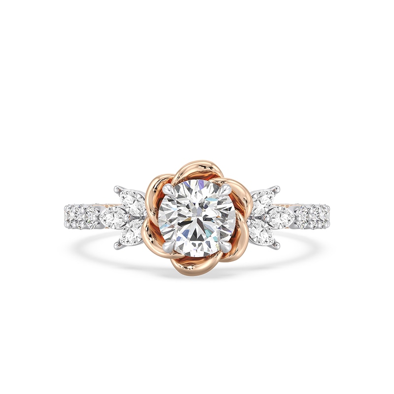 Main Image 3 of Previously Owned - Enchanted Star Belle 1-3/4 CT. T.W. Lab-Grown Diamond Rose Frame Engagement Ring in 14K Two-Tone Gold