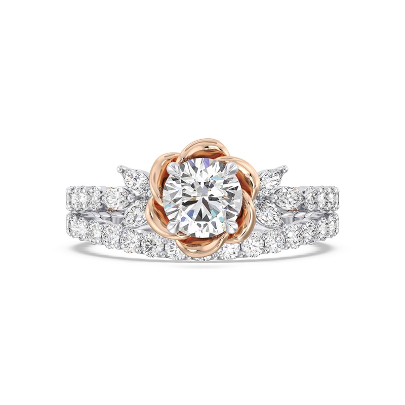 Main Image 6 of Previously Owned - Enchanted Star Belle 1-3/4 CT. T.W. Lab-Grown Diamond Rose Frame Engagement Ring in 14K Two-Tone Gold