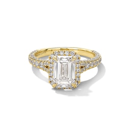 Previously Owned - Vera Wang Love Collection 3 CT. T.W. Emerald-Cut Lab-Grown Diamond Frame Engagement Ring in 14K Gold