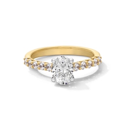Previously Owned - 1-1/2 CT. T.W. Oval Lab-Grown Diamond Engagement Ring in 14K Gold (I/SI2)
