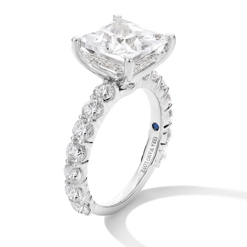 Main Image 3 of Previously Owned - Vera Wang Love Collection 5-1/2 CTW. Princess-Cut Lab-Grown Diamond Engagement Ring in 14K White Gold