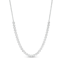 Previously Owned - 1/2 CT. T.W. Diamond Line Necklace in 10K White Gold – 17"