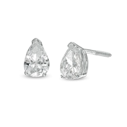 Previously Owned - 1 CT. T.W. Pear-Shaped Lab-Grown Diamond Solitaire Stud Earrings in 14K White Gold (F/SI2)