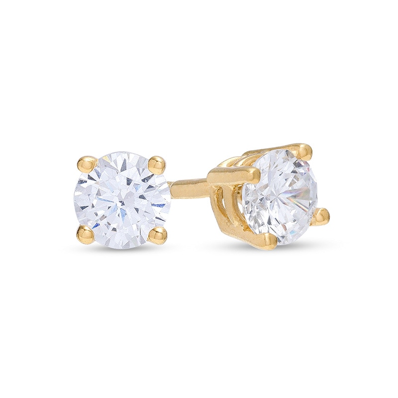 Main Image 1 of Previously Owned - 1/2 CT. T.W. Lab-Grown Diamond Solitaire Stud Earrings in 14K Gold (F/SI2)