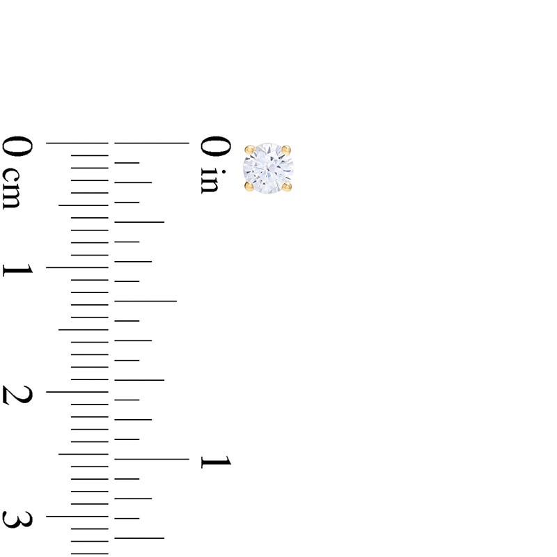 Main Image 3 of Previously Owned - 1/2 CT. T.W. Lab-Grown Diamond Solitaire Stud Earrings in 14K Gold (F/SI2)