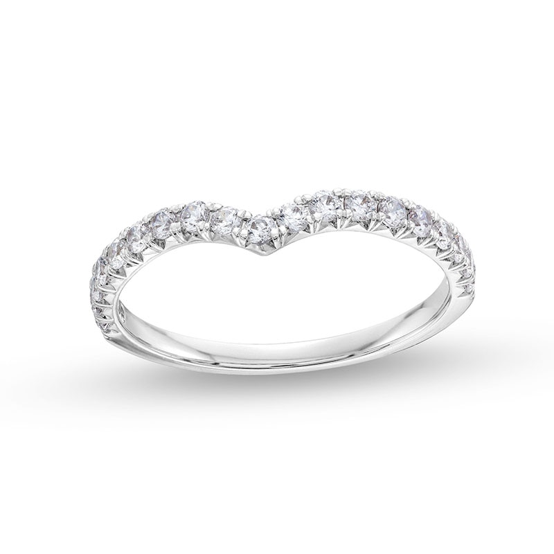 Main Image 1 of Previously Owned - 3/8 CT. T.W. Lab-Grown Diamond Contour Anniversary Band in 14K White Gold (F/VS2)