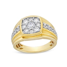 Previously Owned - 1-1/2 CT. T.W. Cushion-Shaped  Lab-Grown Multi-Diamond Ring in 10K Gold (F/SI2)