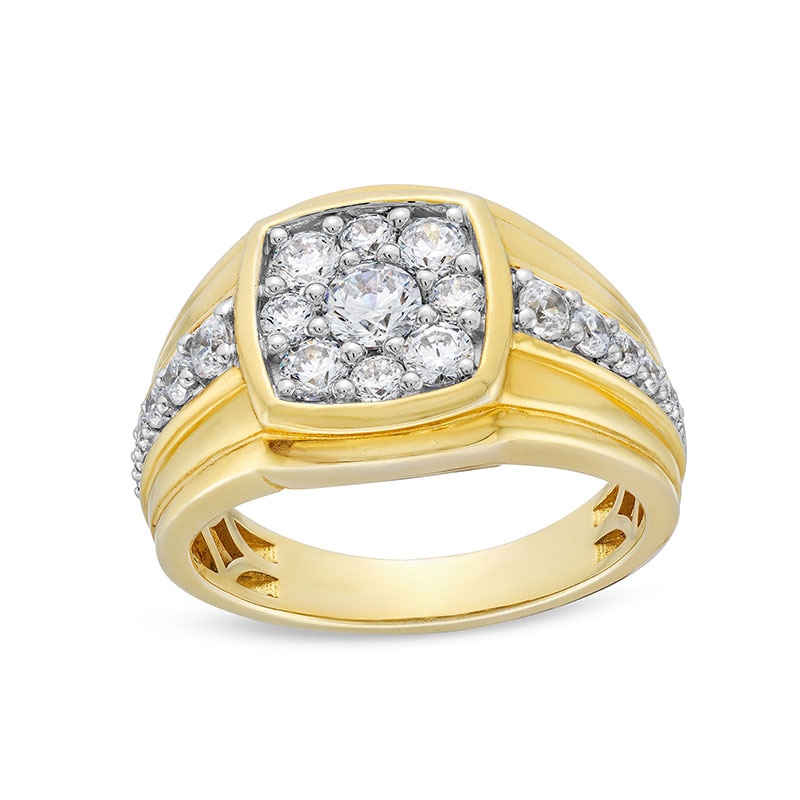 Main Image 1 of Previously Owned - 1-1/2 CT. T.W. Cushion-Shaped  Lab-Grown Multi-Diamond Ring in 10K Gold (F/SI2)