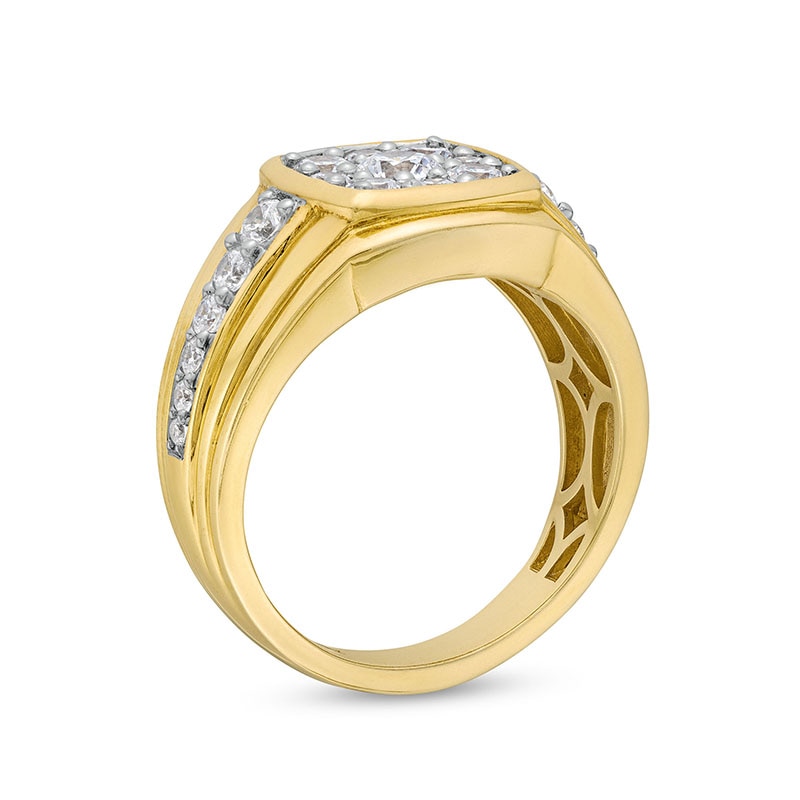 Main Image 3 of Previously Owned - 1-1/2 CT. T.W. Cushion-Shaped  Lab-Grown Multi-Diamond Ring in 10K Gold (F/SI2)