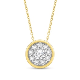 Previously Owned - 1/4 CT. T.W.  Lab-Grown Multi-Diamond Bezel-Look Necklace in 14K Gold (F/SI2)