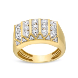 Previously Owned - 1 CT. T.W. Lab-Grown Diamond Multi-Row Column Ring in 10K Gold (F/SI2)