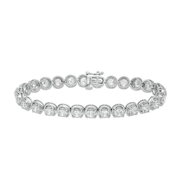 Previously Owned - 10 CT. T.W. Lab-Grown Diamond Miracle Tennis Bracelet in 10K White Gold (I/SI2)