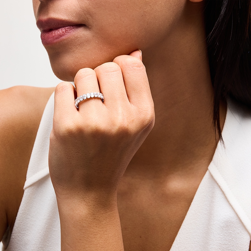 Main Image 2 of Previously Owned - 2 CT. T.W. Oval Lab-Grown Diamond Eternity Band in 14K White Gold (F/VS2)