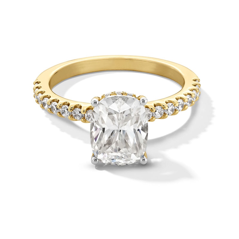 Main Image 1 of Previously Owned - 2-1/2 CT. T.W. Elongated Cushion-Cut Lab-Grown Diamond Engagement Ring in 14K Gold (F/VS2)