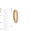 Thumbnail Image 3 of Previously Owned - 1/2 CT. T.W. Lab-Grown Diamond Pavé Triple Row Hoop Earrings in 10K Gold