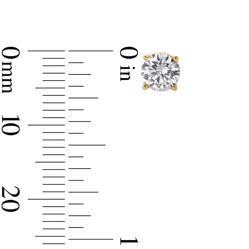 Main Image 3 of Previously Owned - 1 CT. T.W. Lab-Grown Diamond Solitaire Stud Earrings in 14K Gold (F/SI2)