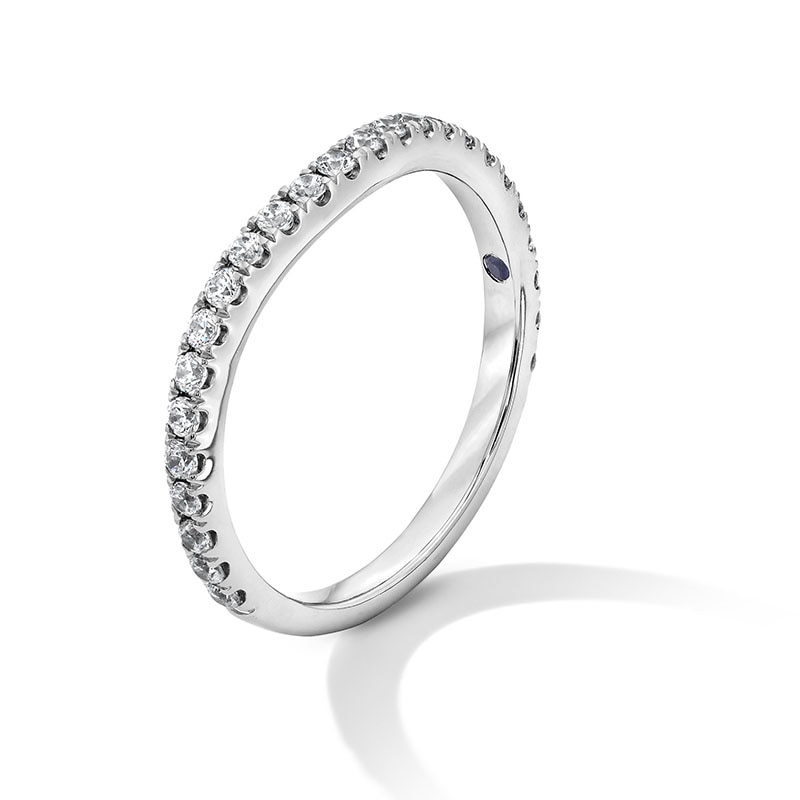 Main Image 2 of Previously Owned - Vera Wang Love Collection 1/3 CT. T.W. Lab-Grown Diamond Contour Anniversary Band in 14K White Gold