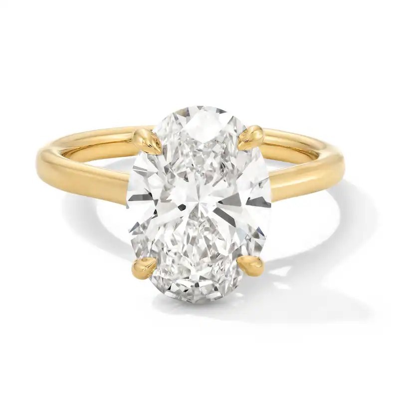 Main Image 1 of Previously Owned - 4 CT. Oval Lab-Grown Diamond Solitaire Engagement Ring in 14K Gold (F/VS2)