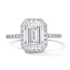 Thumbnail Image 1 of Previously Owned - 3-1/2 CT. T.W. Emerald-Cut Lab-Grown Diamond Frame Engagement Ring in 14K White Gold (F/VS2)