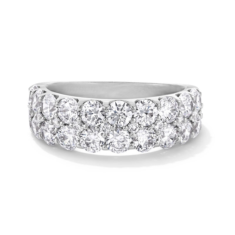 Main Image 1 of Previously Owned - 2-1/2 CT. T.W. Lab-Grown Diamond Multi-Row Anniversary Band in 14K White Gold (F/SI2)