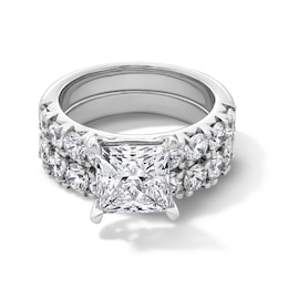 Previously Owned - Grand Opulence 5-1/2 CT. T.W. Princess-Cut Lab-Grown Diamond Bridal Set in 14K White Gold (F/VS2)