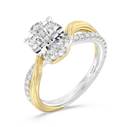 Previously Owned - Enchanted Star Rapunzel 3-1/3CT. T.W. Oval Lab-Grown Diamond Engagement Ring in 14K Two-Tone Gold