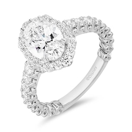 Previously Owned - Enchanted Star Cinderella 2-7/8 CT. T.W. Oval Lab-Grown Diamond Engagement Ring in 14K White Gold