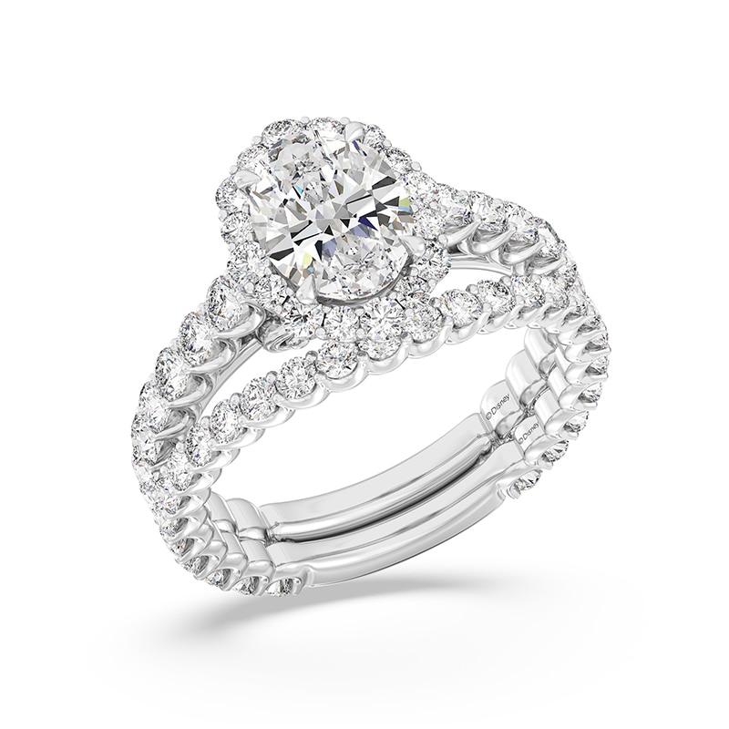 Main Image 6 of Previously Owned - Enchanted Star Cinderella 2-7/8 CT. T.W. Oval Lab-Grown Diamond Engagement Ring in 14K White Gold