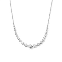 Previously Owned - 3 CT. T.W. Lab-Grown Diamond Graduated Necklace in 10K White Gold (F/VS2)