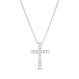 Previously Owned - 1/6 CT. T.W. Diamond Cross Pendant in 10K White Gold