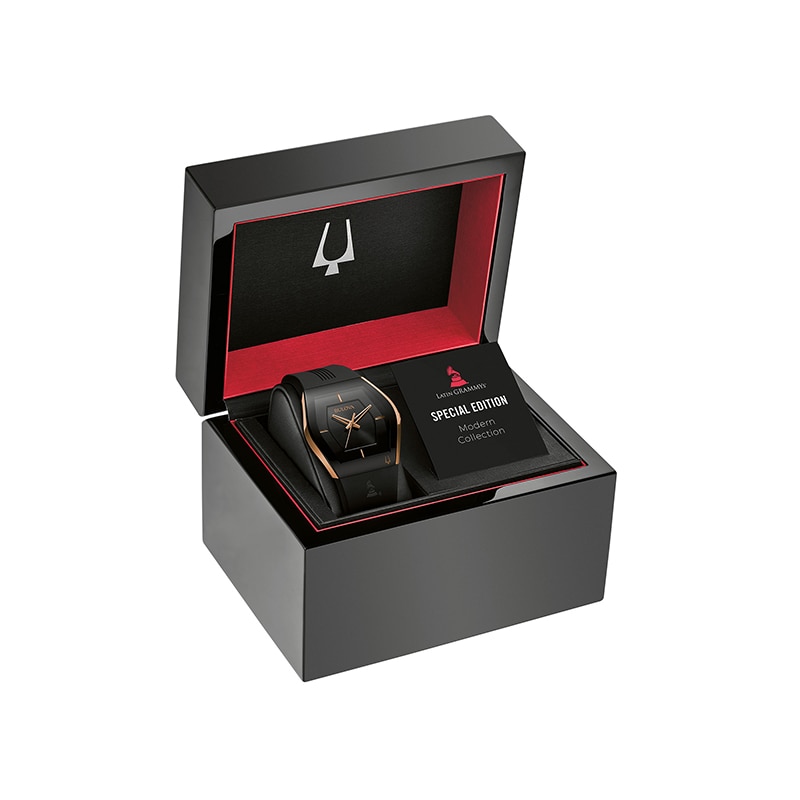 Main Image 4 of Previously Owned - Men's Special Edition Bulova Modern Latin GRAMMY® Gemini Watch with Tonneau Black Dial (Model: 97A163)