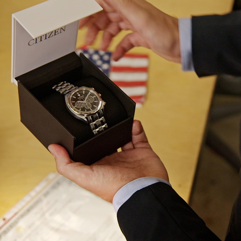 Main Image 2 of Previously Owned - Men's Citizen Eco-Drive® Carson Sport Luxury Chronograph Watch with Black Dial (Model: CA4540-54E)