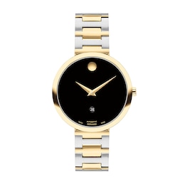 Previously Owned - Movado AUTOMATIC Museum® Classic Two-Tone Watch with Black Dial (Model: 0607679)
