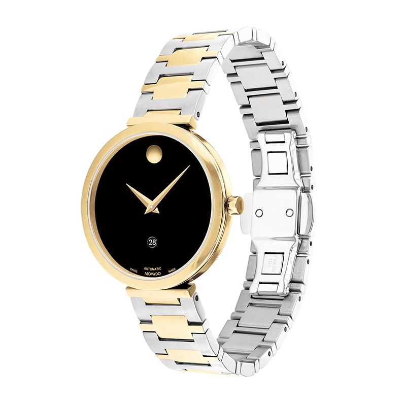 Main Image 2 of Previously Owned - Movado AUTOMATIC Museum® Classic Two-Tone Watch with Black Dial (Model: 0607679)
