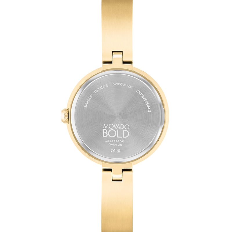 Main Image 3 of Previously Owned - Ladies' Movado Bold® Evolution Gold-Tone IP Bangle Watch with Crystal Accent Dial (Model: 3601161)